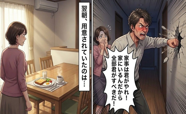「家事は君がやれ！」休職中の私に夫が激昂し壁を破壊…30年の絆が揺らいだ夜【体験談】