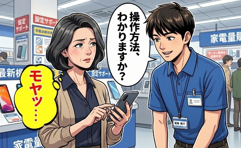 「わかりますか？」スマホ操作を不安視する若い店員。大人の余裕で返した結果【体験談】
