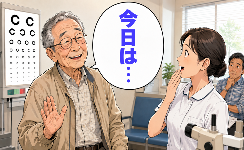 視力検査に苦戦した年配男性が放った機転の利くひと言に、思わず感心したワケ【体験談】