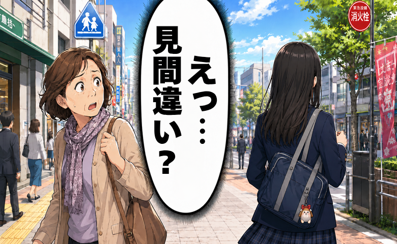 「えっ、見間違い…？」前を歩く女子高生の器用な仕草。街中で二度見したワケは【体験談】