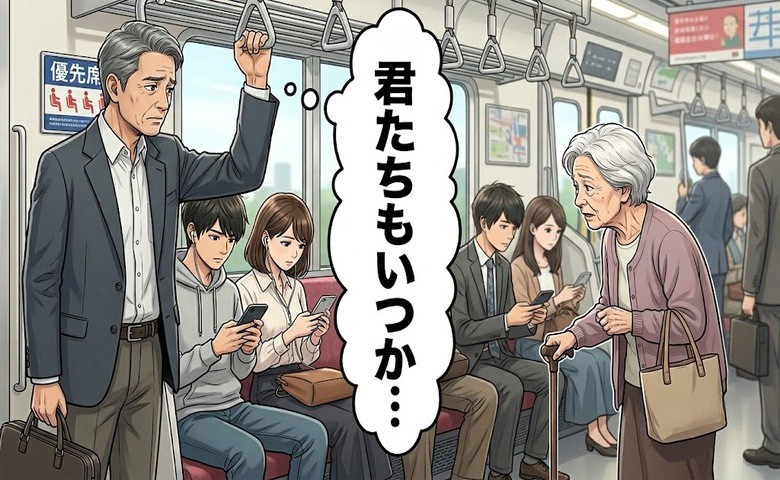 優先席でスマホを見る若者と杖をついた女性…他者へ手を差し伸べる温かさを願って【体験談】