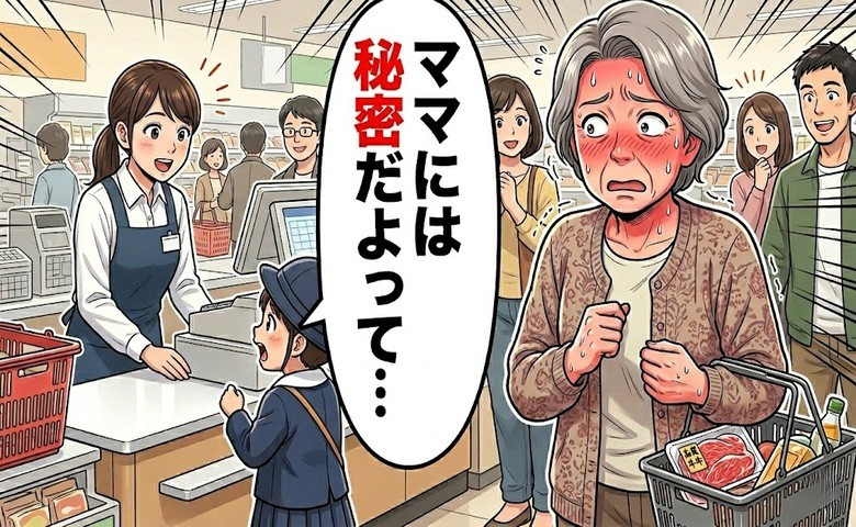 「ママには秘密だよって…」レジで響いた孫の暴露に赤面！言動の重みを痛感したワケ【体験談】