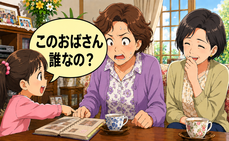 「おばさんは誰なの？」孫が広げた古い写真に絶句！友人の前で冷や汗をかいたワケ【体験談】