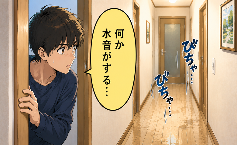 「何か水音がする…」深夜に響く不気味な音。廊下に向かった私が目にした光景とは【体験談】