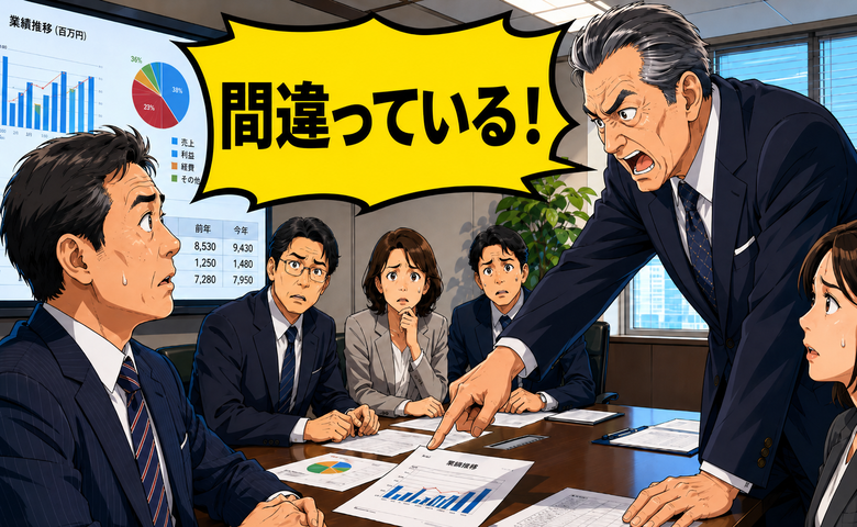 「間違っている！」威圧的な上司から会議中に突然の叱責…冷静にデータを確認した結果【体験談】