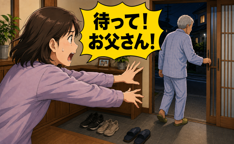 「こんな時間にどこへ？」深夜に姿を消した認知症の父。玄関で家族が気付いた異変とは【体験談】