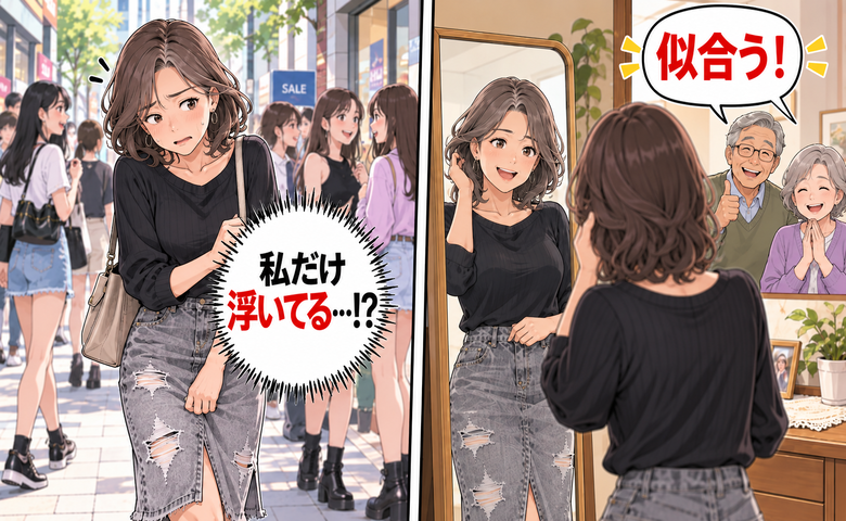 家族も「似合う」と太鼓判。50代の私が、デニムスカートで出かけたことを後悔したワケ【体験談】