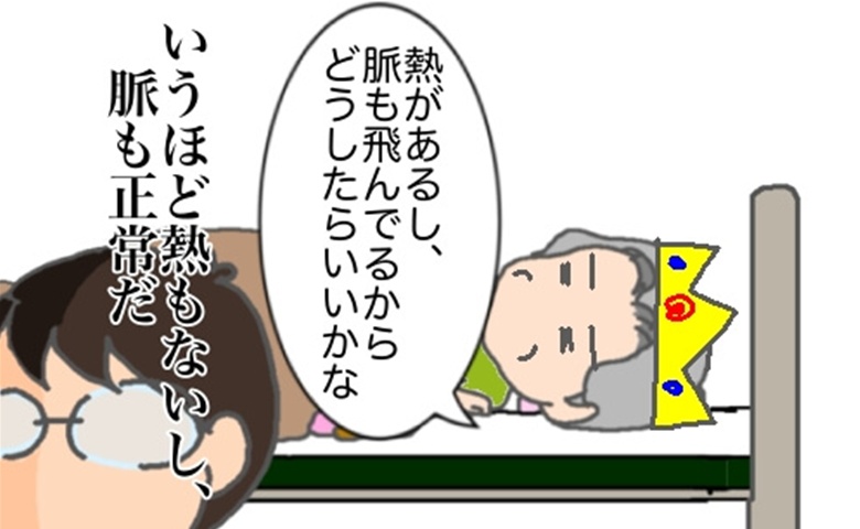 義母「熱がある。脈も飛んでいる」と訴えるわりには、とても元気そうで #頑張り過ぎない介護 356