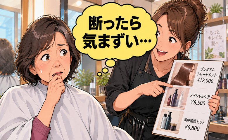 「断ったら気まずい…」顔なじみの美容師に勧められる高額メニュー。帰るたびに後悔した私の決断【体験談】