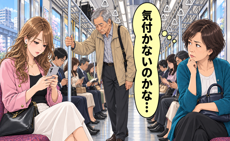 「見た目で判断していた…」スマホを見る若い女性。年配男性が近づいた瞬間に見せた姿とは【体験談】
