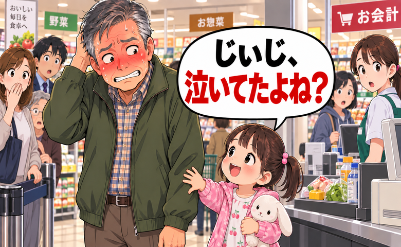 「じいじ、泣いてたよね？」スーパーのレジで3歳の孫が突然暴露。思わず赤面したワケは【体験談】