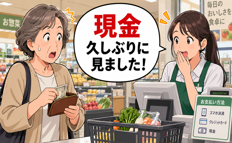 「現金、久しぶりに見ました」スーパーで若い店員に言われ戸惑った私が考え直したことは【体験談】