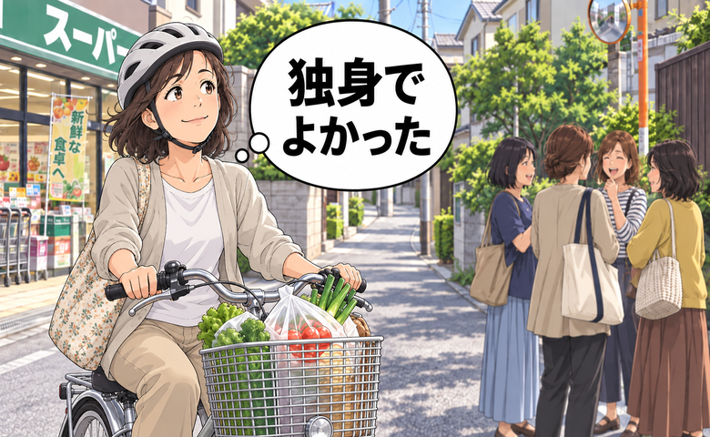 「独身でよかった」スーパー帰りに出会ったママ集団。50代の私が思い返した別の人生の結論【体験談】