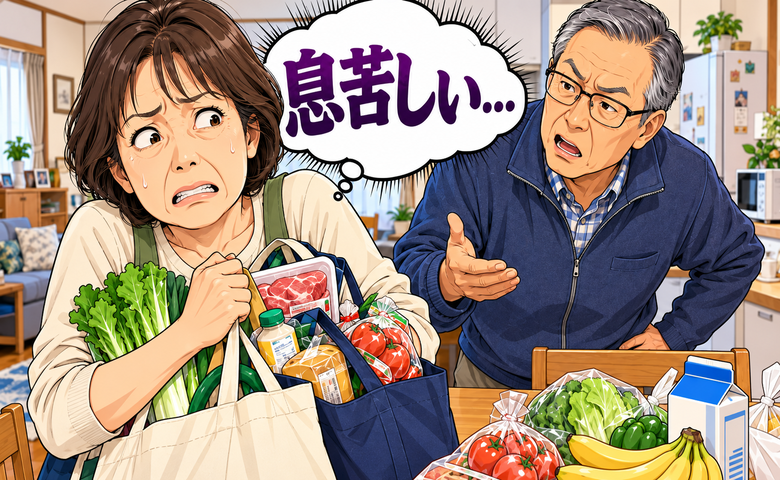 「息苦しい…」定年後の夫が家事や買い物に口出し。積み重なった我慢が限界に達した私の選択は【体験談】