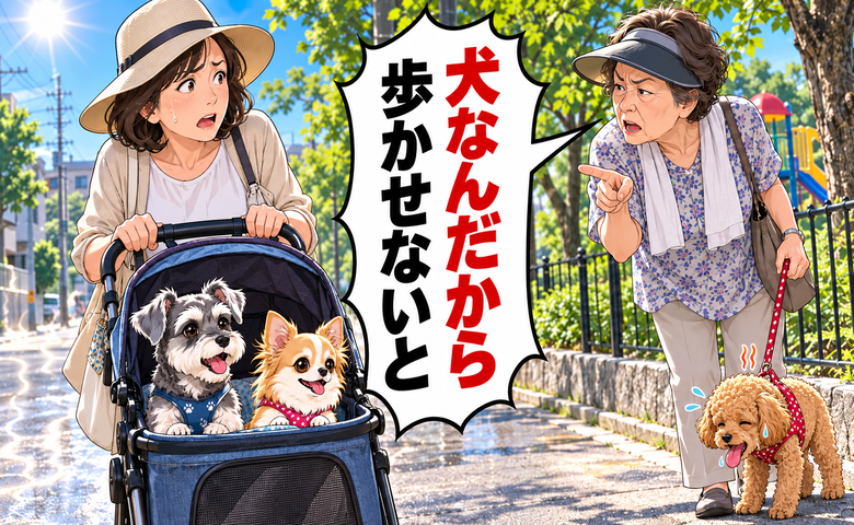 「犬なんだから歩かせないと」真夏の朝、愛犬をカートに乗せる私へ苦言。直後、現れた人物とは【体験談】