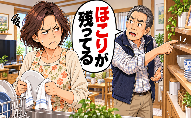 「ほこりが残ってる」定年退職後、家事に口を出す夫に限界！数日間、掃除を任せてみた結果【体験談】