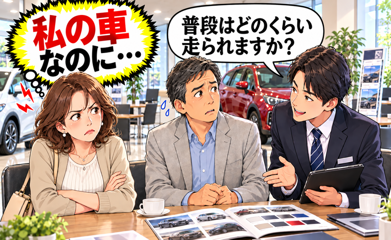 「私の車なのに…」夫婦でディーラーへ。夫にしか質問しない店員に耐えかねて告げたこと【体験談】