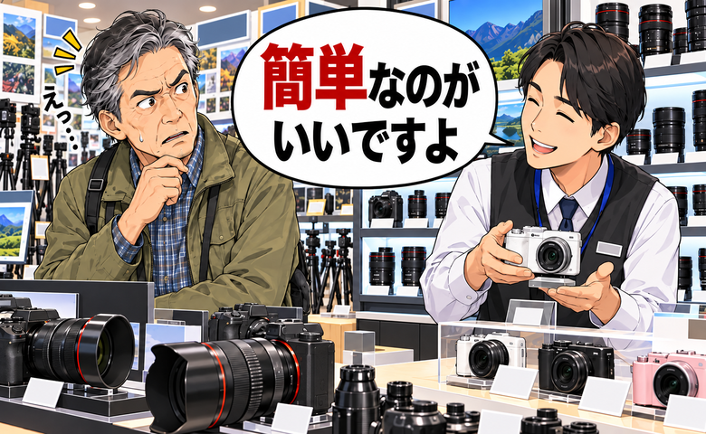 「簡単なのがいいですよ」カメラ売り場で初心者向けばかり勧める店員。撮影目的を伝えた結果【体験談】