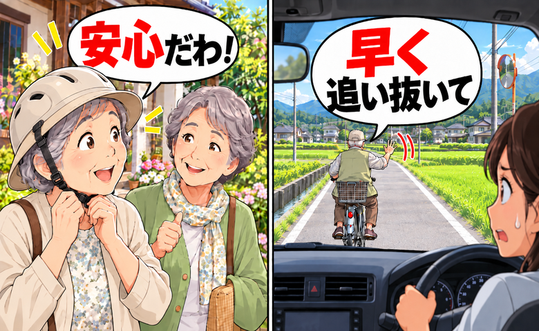 「早く追い抜いて」高齢者の自転車にヒヤリ。母の友人がヘルメットをかぶるようになった理由【体験談】