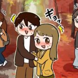 「周りのカップルもしてるし…」紅葉デートでムーディーな空気に流された結果…大赤面することに