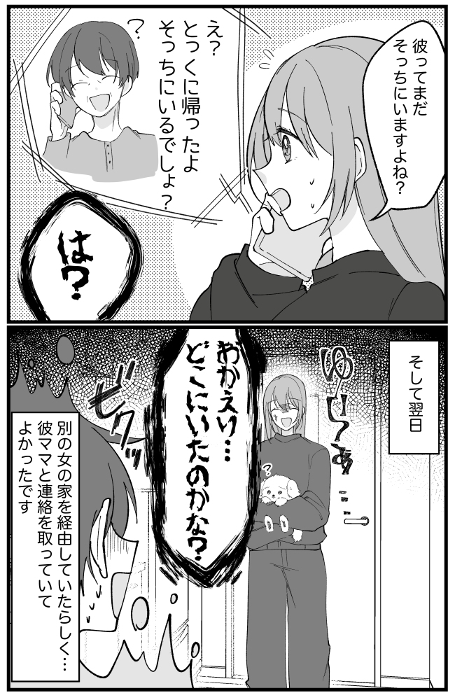 帰省していたはずの彼が消えた?彼ママとの何気ないやりとりで、彼の「嘘」が明らかに