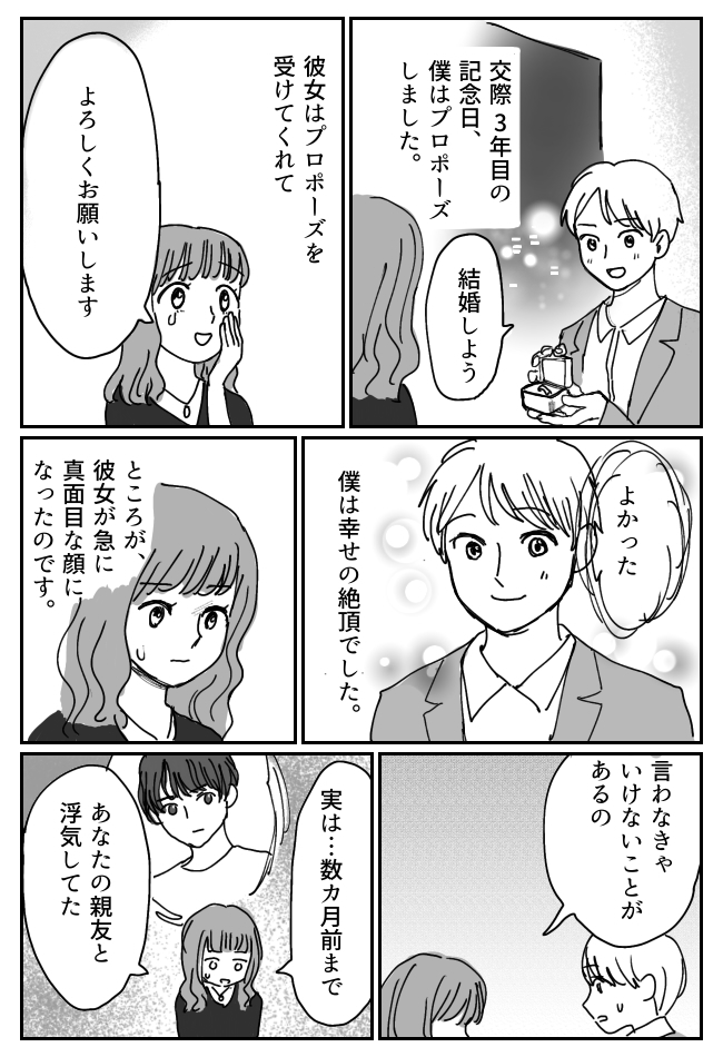 「結婚しよう」「うれしい！」プロポーズ大成功のはずが…彼女が涙ながらに明かした残酷な事実とは！？