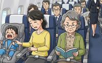 「もう嫌だ…」初めての飛行機で息子が泣き止まない→追い詰められた私に隣の女性が「あのね」とひと言