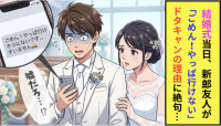 結婚式当日、「ごめん…やっぱ行けない」新郎友人からLINE（泣）まさかの“ドタキャン理由”に一同絶句…「飲み会じゃねぇんだよ！」