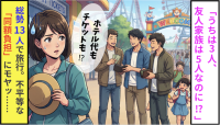「うちは3人、友人家族は5人なのに！？」旅行代は“同額負担”でモヤッ（泣）→数日後、友人の妻たちからまさかの通知！