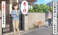 わが家の塀に飼い犬がおしっこ。私の外出時にものぞき込むご近所さんに悩む私が意識を向けた先