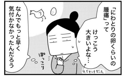 「にわとりの卵くらいの腫瘍ができています」結構大きいのに…私も家族も気付けなかったワケ【マンガ】