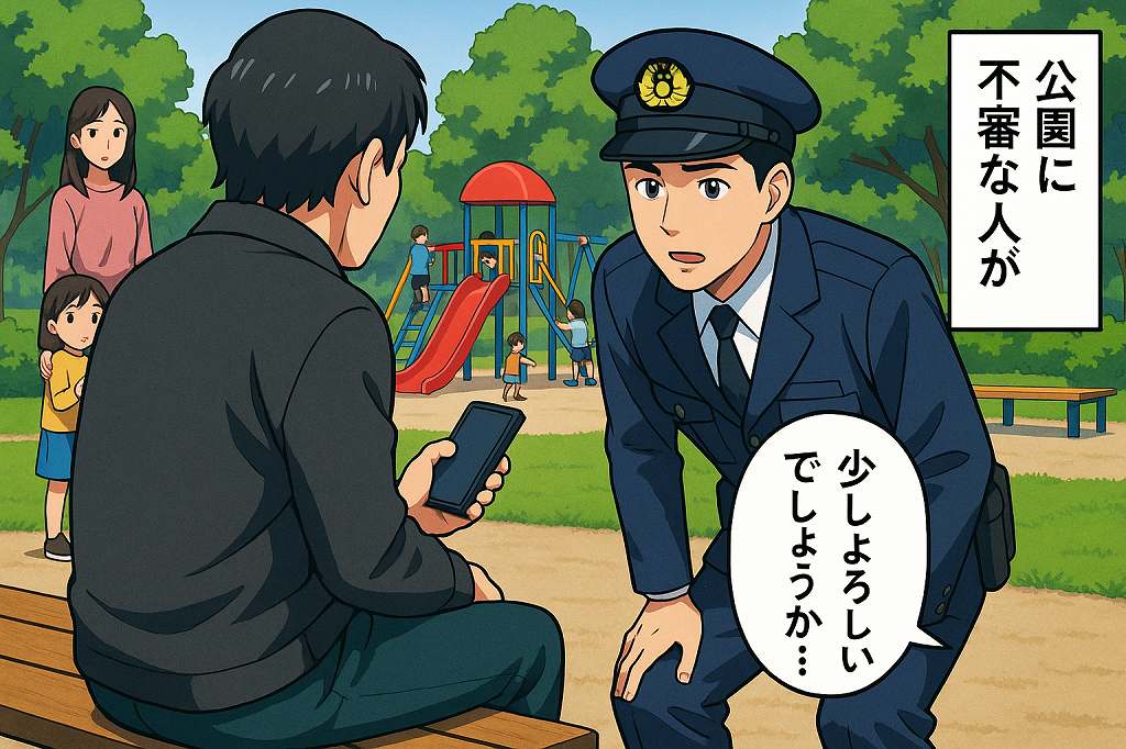 「少しよろしいでしょうか」スマホを向けてた？公園で見かけた不審な男性。警察官が声をかけた結果、男性は…