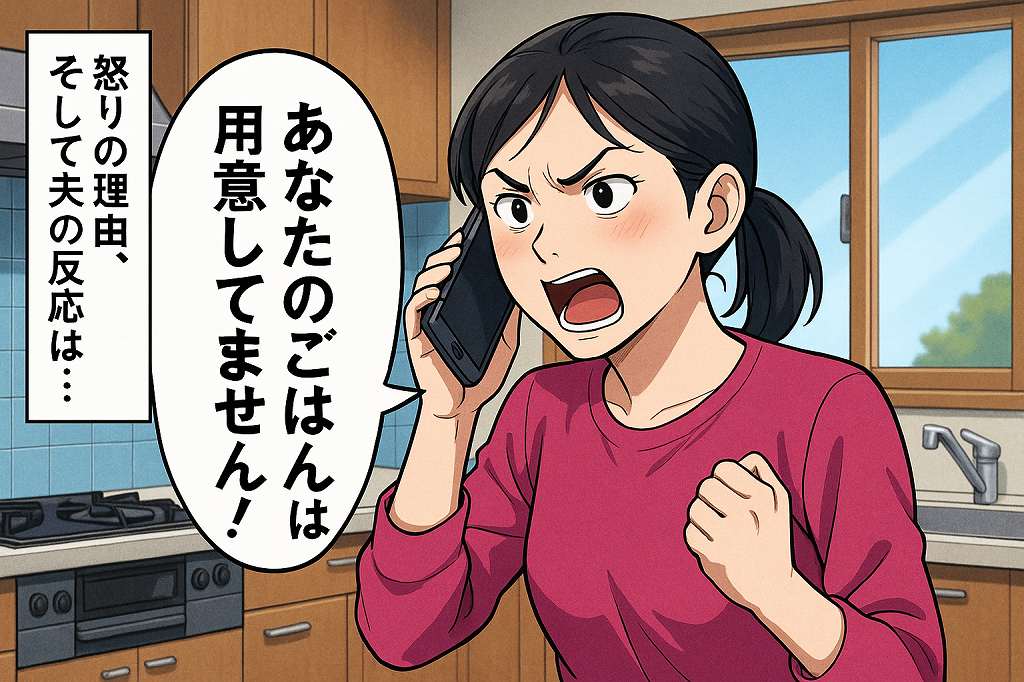 「あなたのごはんはありません！」夫からのメッセージに怒りMAXの私は電話で夫にバッサリ！怒りの理由と夫の反応は
