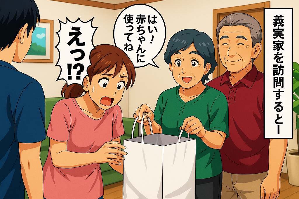 「赤ちゃんに使って」義父母から渡された贈りもの→え？中身を見た瞬間、私が言葉を失ったワケ。そして夫の反応は…