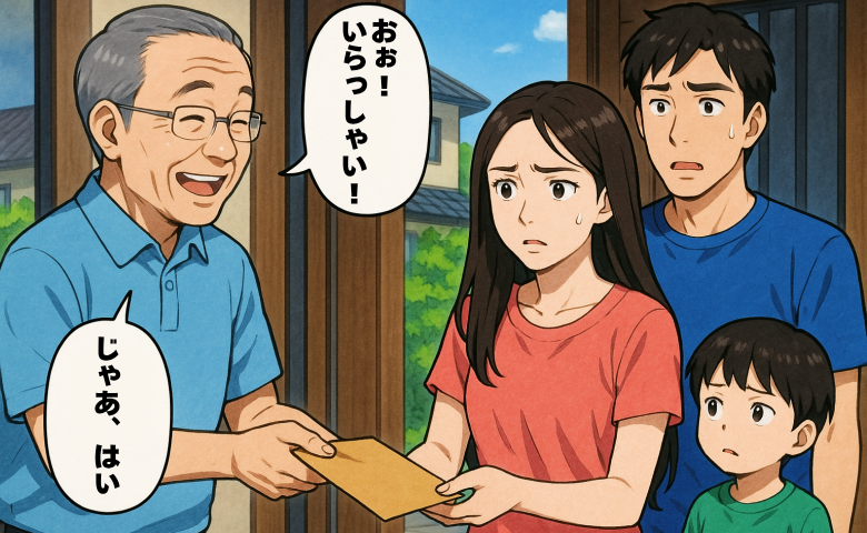 「はい、どうぞ」帰省してすぐ義父から空っぽの封筒を渡され困惑…なんで空なの？まさかの意味に気づき…