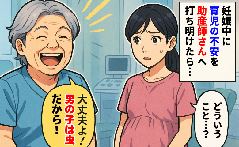 「大丈夫！男の子は虫だから！」え…？助産師さんに育児の不安を打ち明けたら謎の助言…意味に気づいて