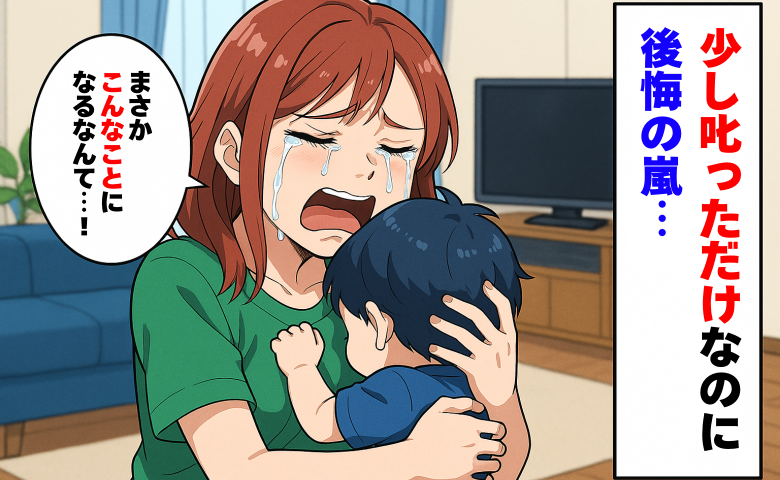 「コラッ！」悪いことをした2歳の息子を叱った私⇒十数分後に後悔の嵐…大泣きで抱きしめたワケとは？