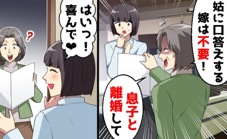 「サインして出しておけ！」典型的なイジワル義母に離婚届を渡された嫁⇒言う通りにした結果…