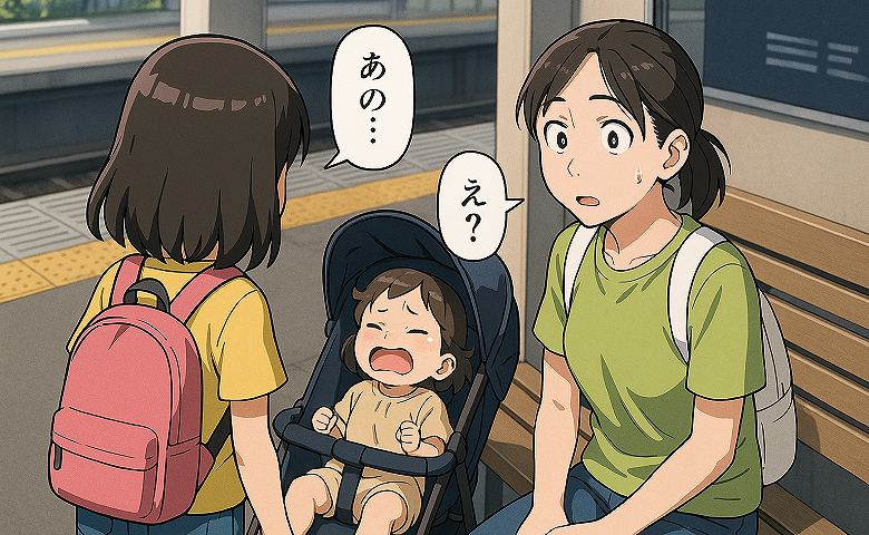 駅のホームで娘が大泣き！途方に暮れていると…小学生の女の子が「あの…」→次の瞬間、彼女のまさかの行動に驚愕！