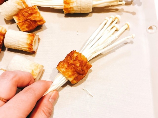 ちくわのえのき詰め照り焼き