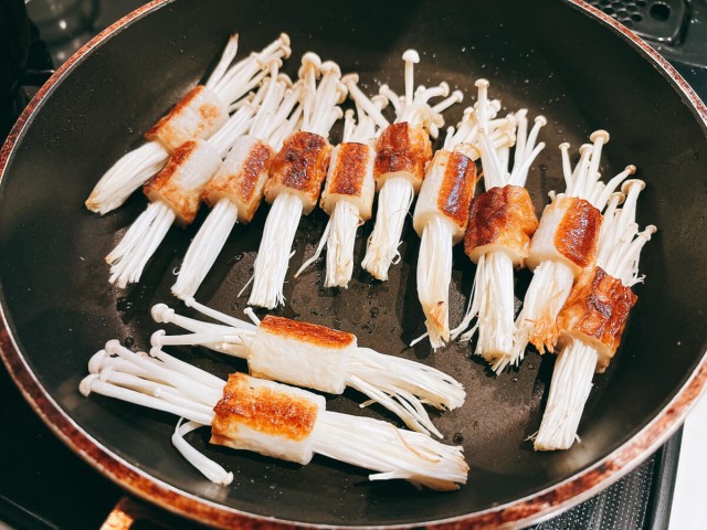 ちくわのえのき詰め照り焼き