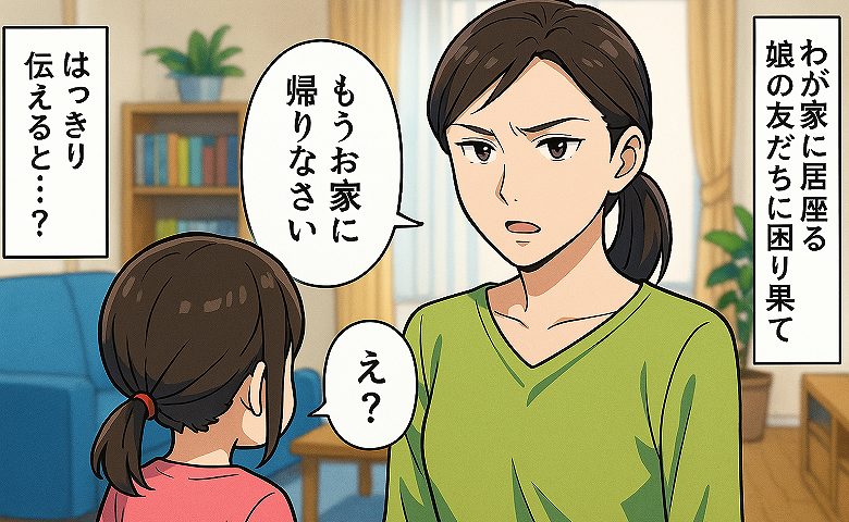 「もうお家に帰りなさい」夕飯時にも居座る娘の友だち。けれどママさんは放置…。ある日、私からはっきり言った結果…