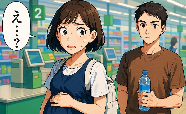 「え？何！？」スーパーで会計の列に並んでいた私。後ろの男性はもしかして…？→私が足早に立ち去ったワケとは