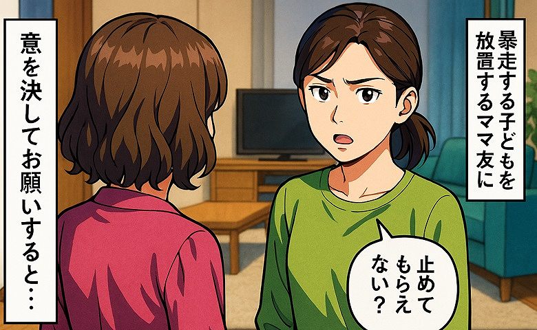 「息子くんの暴走、止めてもらえない？」子どもを放置するママ友にモヤモヤ…→意を決して伝えた結果、ママ友は…