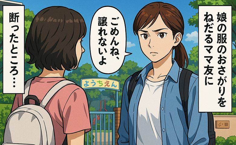 「着なくなったら譲って!」娘の服のサイズアウトをおねだりするママ友→ある日、断ったところ、まさかの返答が…!