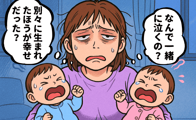 「別々に生まれたほうが幸せだった？」双子ワンオペ育児でマイナス思考が止まらない…私のSOSに夫は！？