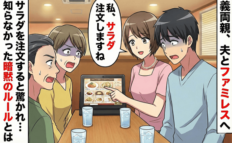 義両親との初ファミレスでサラダを頼んだ瞬間、空気が一変…「え、ダメなの？」後から知った“暗黙のルール”とは