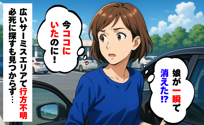 サービスエリアで4歳の娘が一瞬で行方不明「なんで！？今いたのに」必死に探すも見つからず…次の瞬間