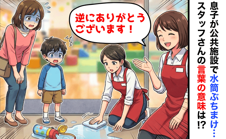 公共施設で水筒の中身をぶちまけた息子→「逆にありがとうございます！」え？スタッフさんの言葉のワケは！？