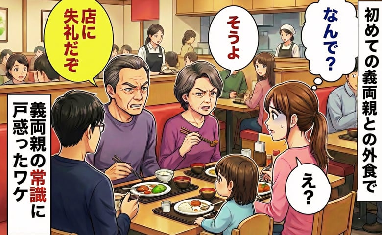 義父「店に失礼だぞ！」初めての義両親との外食…⇒「え…うそでしょ！？」私を追い詰めた義実家のまさかの常識とは